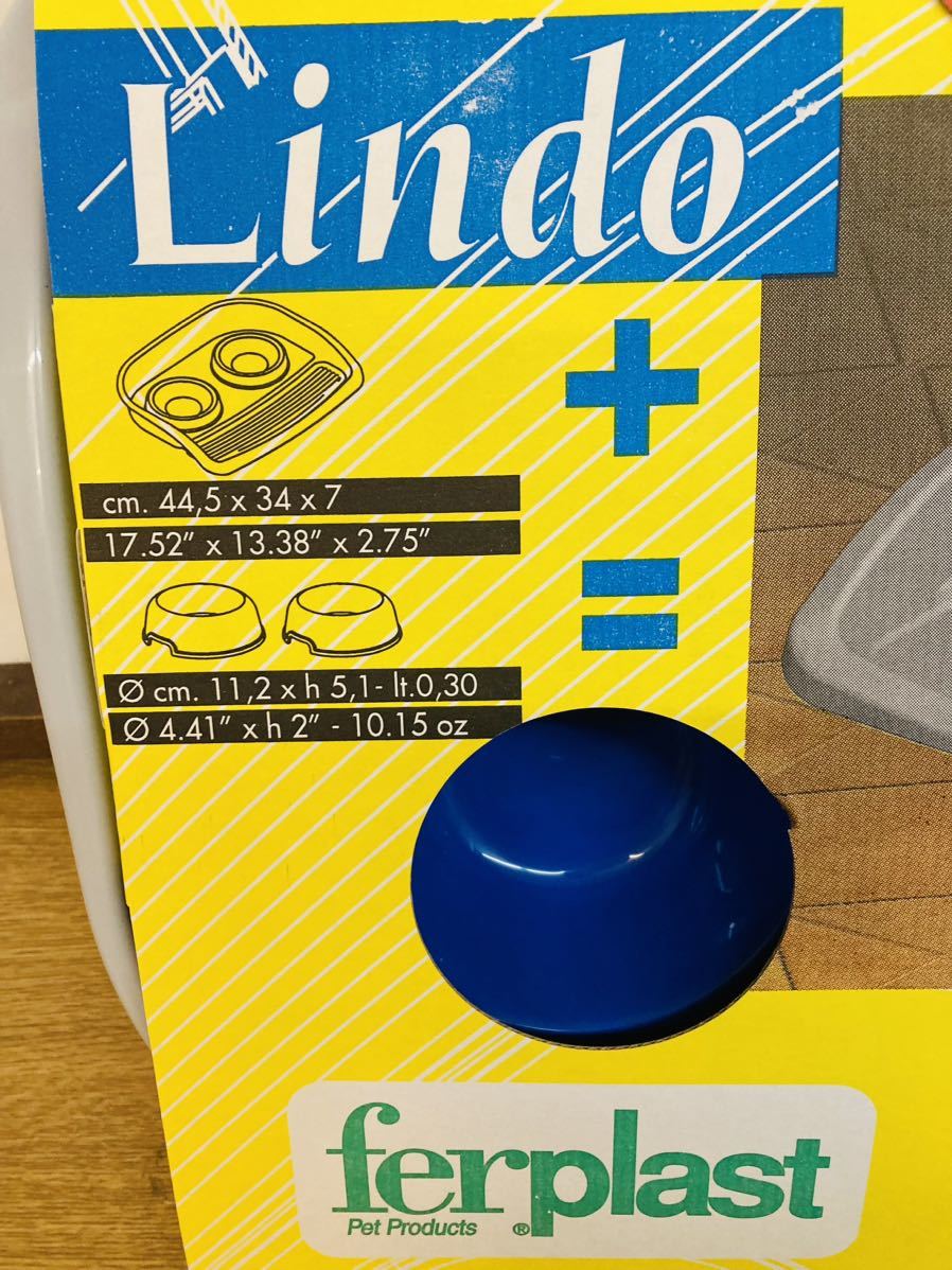 2個セット ペット用 食器台 ファープラスト リンド ③942 ferplast Lindo 44.5×34×7㎝ お皿11×11×高さ5㎝ 容量0.3L 8010690050942_画像3