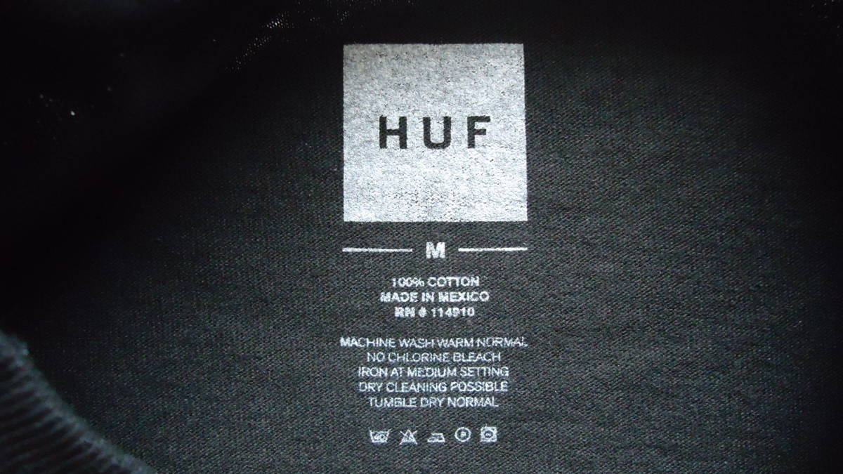 Huf Blackout TT Tee 黒 M 半額 50%off ハフ プリント Tシャツ SB スケートボード キース・ハフナゲル レターパックライト_画像7