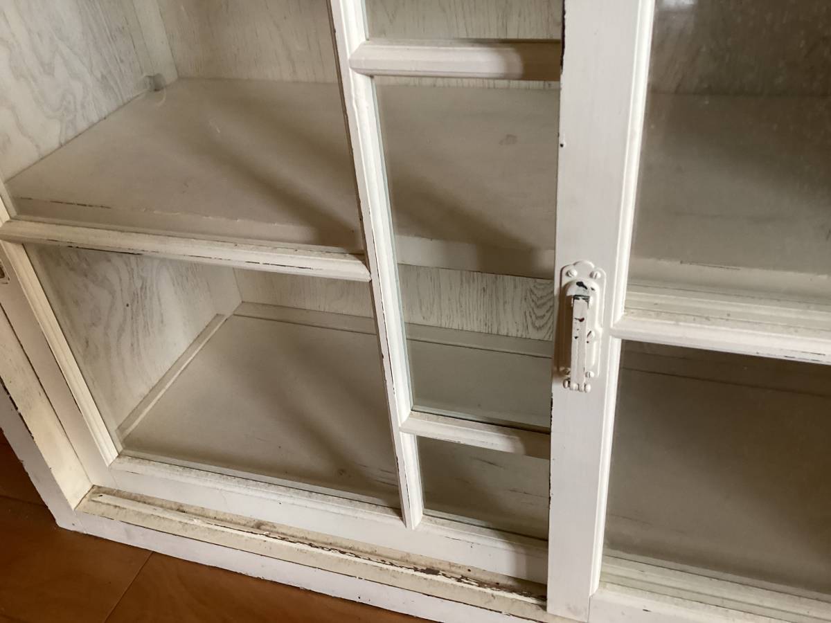  last price decline finest quality goods new goods same large white glass cupboard width 181cm height 146cm. line 39cm store furniture image 5.6.7 etc. top and bottom division adjustment shelves glass shelves rare 