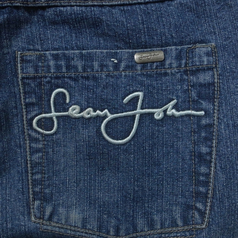 Sean John ショーンジョン バギーデニム パンツ W30 / インディゴ ジーンズ 90s B-BOY ギャング 西海岸 ロゴ刺繍