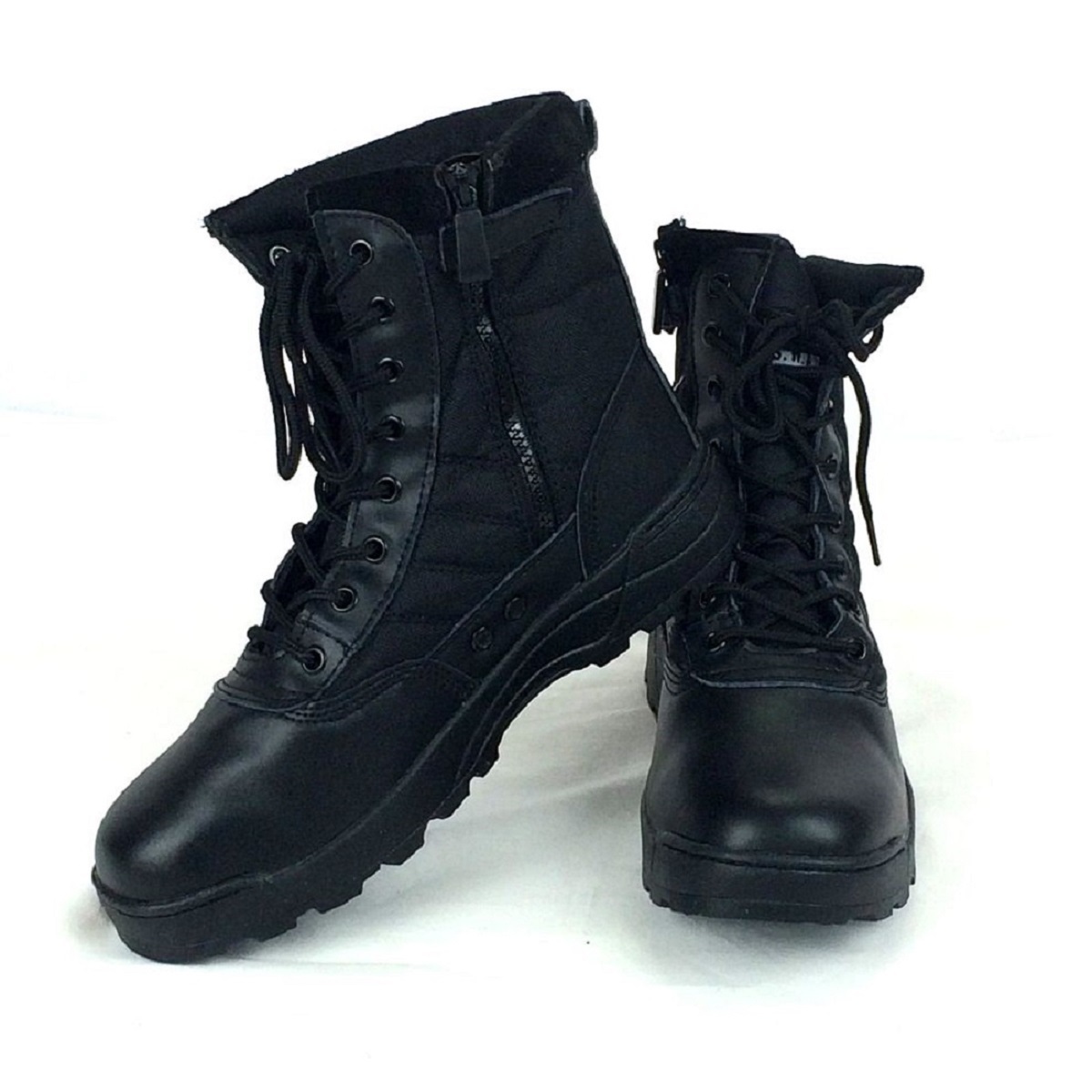  military boots Tacty karu boots combat boots rider boots work shoes shoes side zipper mackerel ge men's boots BK 25.5cm