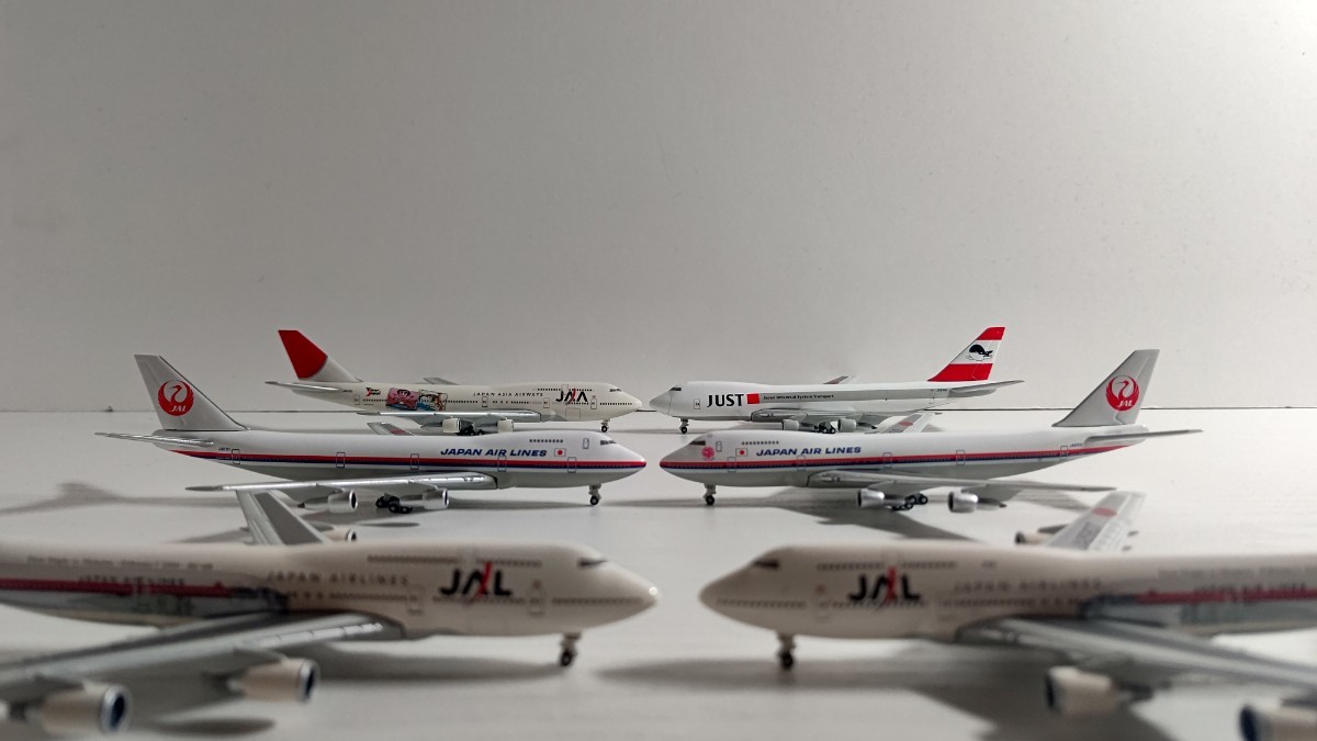 割引即日発送 1/500 hogan JAL JAPAN AIRLINES 日本航空 BOEING 747-400D / 747-400D / 747-300 / 747-200 / 747-200 / 747-200F 6機セット