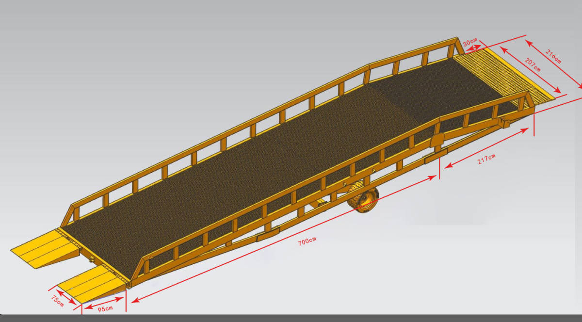 （美品 滑り止め対応）コンテナスロープ　スチール製　最新バージョン 耐荷重10,000kg 非分割式 グレー(色)フォークリフトスロープ_画像8