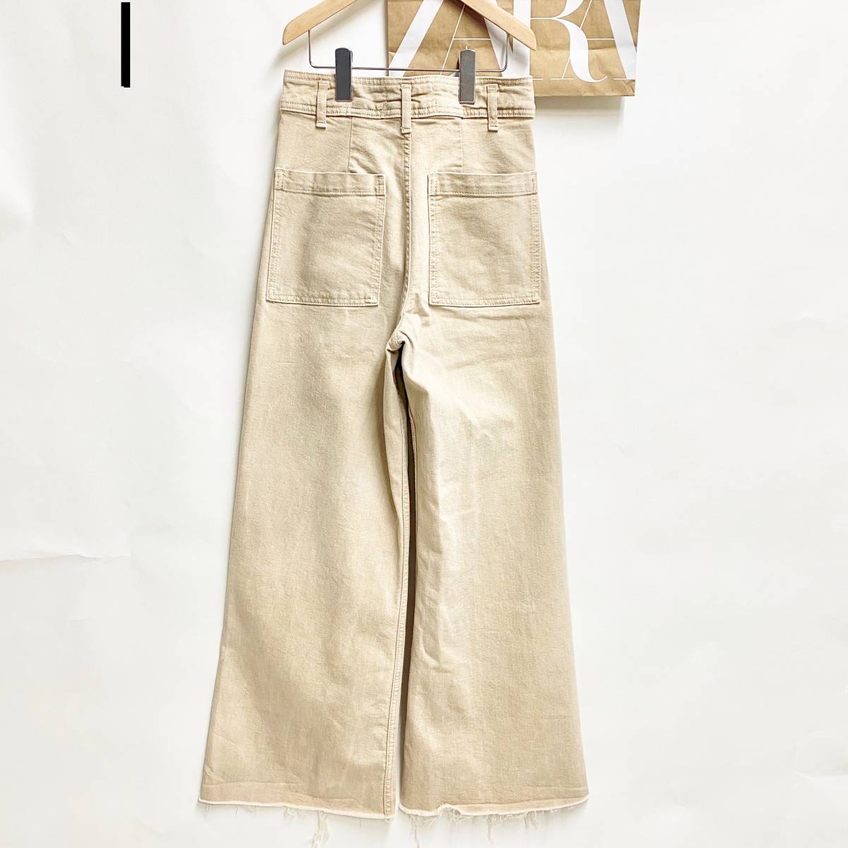 新品0.7万ZARAザラ　T MARINE STRAIGHT-LEG HIGH-WAIST デニムパンツsize36_画像5