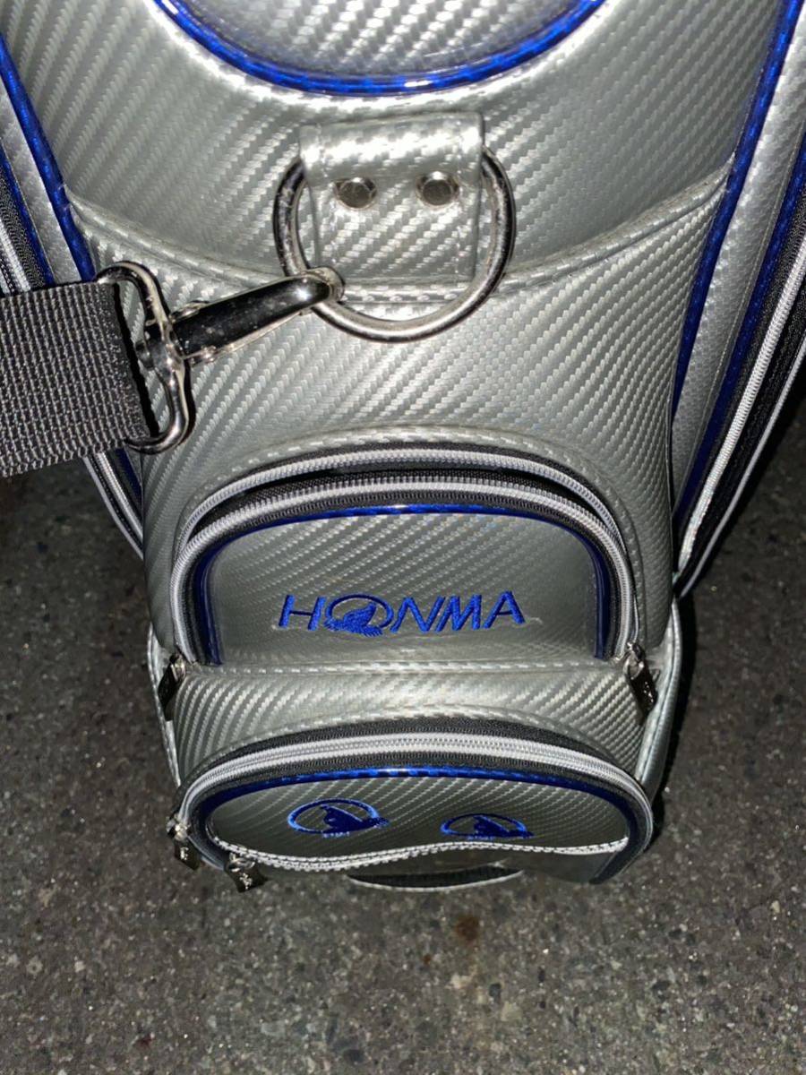 美品　HONMA キャディバッグ ゴルフ ゴルフバッグ エナメル グレー　2017年限定モデル　極希少_画像9