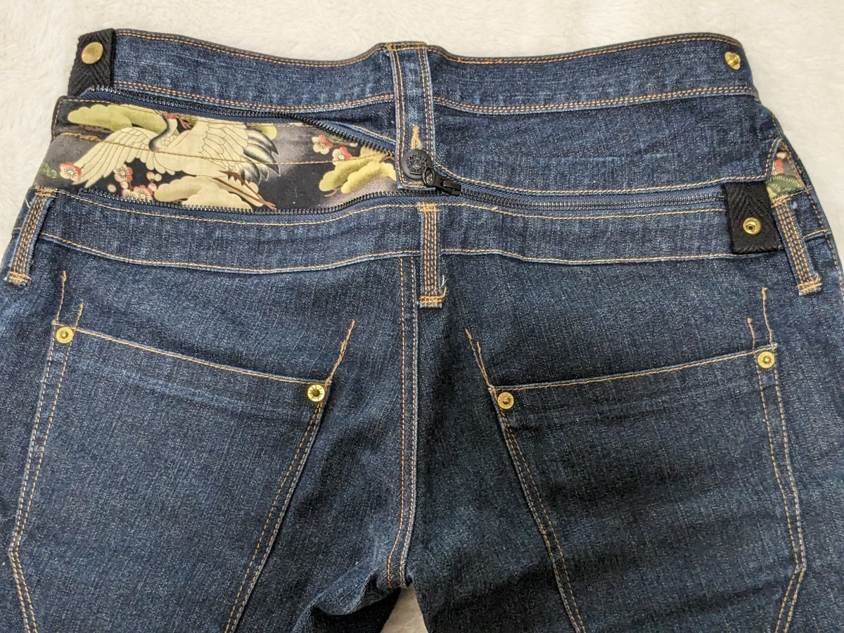 Lサイズ PPFM 和柄 ジーンズ デニムパンツ デニム ブルージーンズ 美品 35-08PK28 ペイトンプレイス_画像3