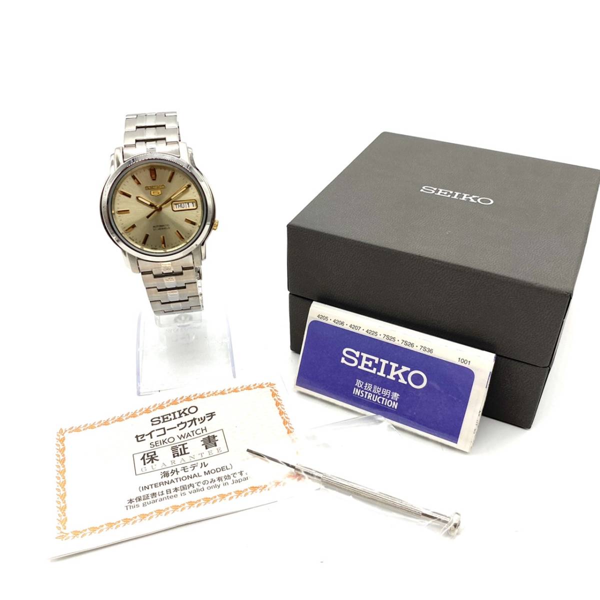 □【美品】 SEIKO セイコー SEIKO5 セイコー5 7S26-03S0 デイデイト