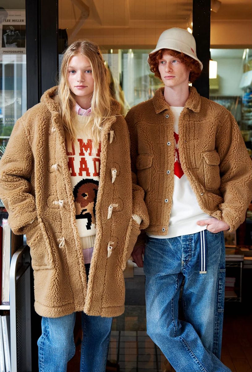 HUMAN MADE WOOL BLENDED BOA FLEECE DUFFLE COAT SIZE L|Yahoo HUMAN MADE WOOL BLENDED BOA FLEECE DUFFLE COAT SIZE L|Yahoo