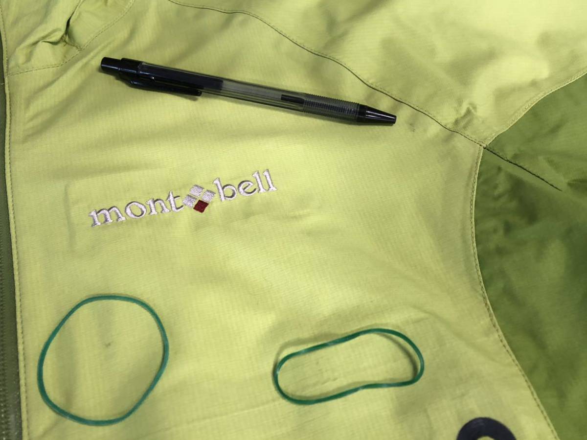 mont-bell モンベル ストームジャケット1102409 ライムグリーン　レディース　Ｍ_シミ，汚れあり