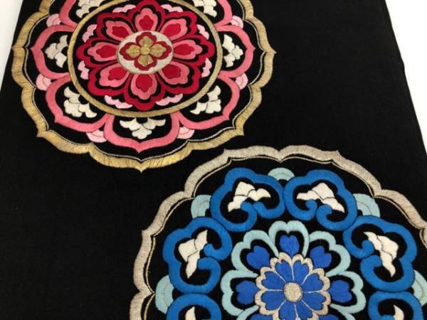 052778# 【1円～】華文織出し刺繍名古屋帯_画像4