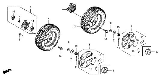 ML200 純正 タイヤ 2個 set 送料650円～ モンパル HONDA ノーパンクタイヤ 4輪 ホイール 組み込み済み 80/80-6 取寄せ .v17.s_F-12