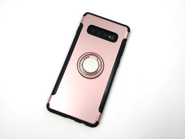 Galaxy S10+ SC-04L SC-05L SCV42 ソフトケース カバー 落下防止リング付き ローズゴールド_画像1