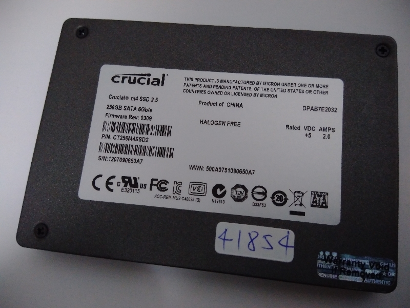 ■ SSD ■ 256GB （41854時間）　Crucial m4 SSD (厚みあり)　正常判定もRAWとなり使えない　上級者御用達　送料無料_画像5