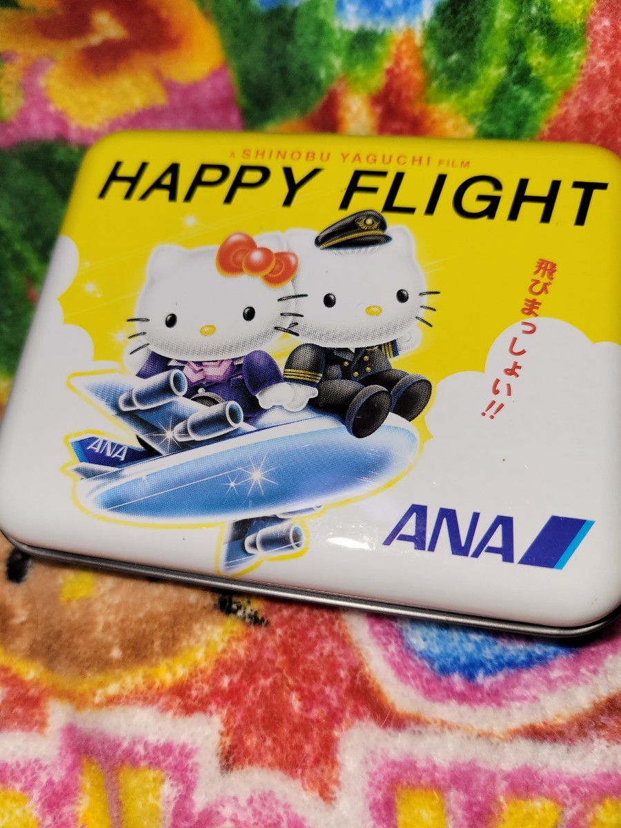 使いかけ　HAPPY FLIGHT ANA キティ&ダニエル　缶入りメモ　2008_画像2