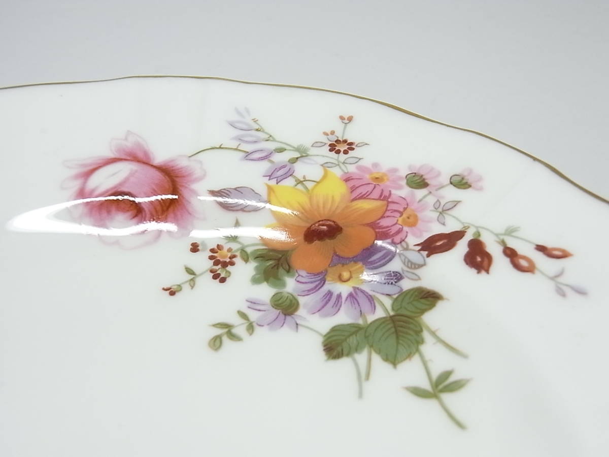 英国製 ROYAL CROWN DERBY ロイヤルクラウンダービー DERBY POSIES ポジー 金彩 人気シリーズ 小皿 2枚組 80年代の画像4