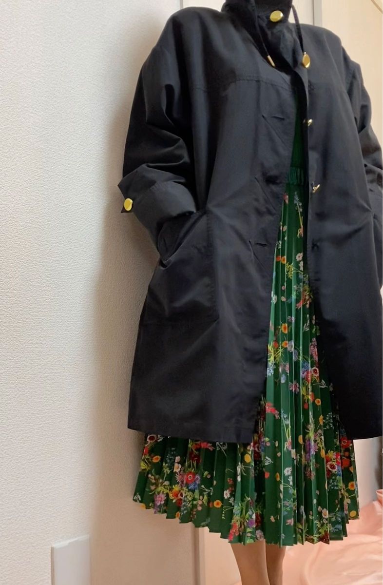 SALE！コート ジャケット 上着 ロングコート　ミリタリー　スタンドカラー　黒　シンプル　春物　春コート　秋物　フリーサイズ