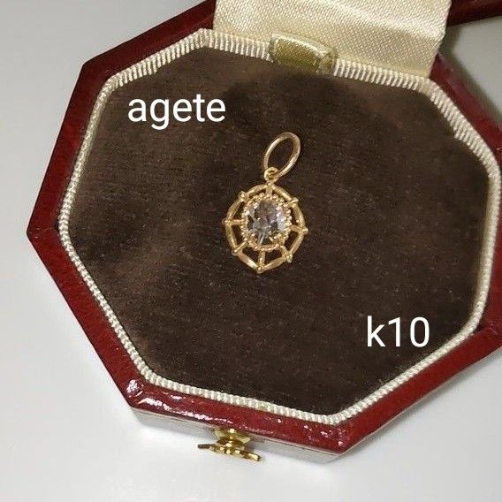 レア】agete k10 クオーツチャーム ペンダントトップ アガット レア】agete k10 クオーツチャーム ペンダントトップ アガット