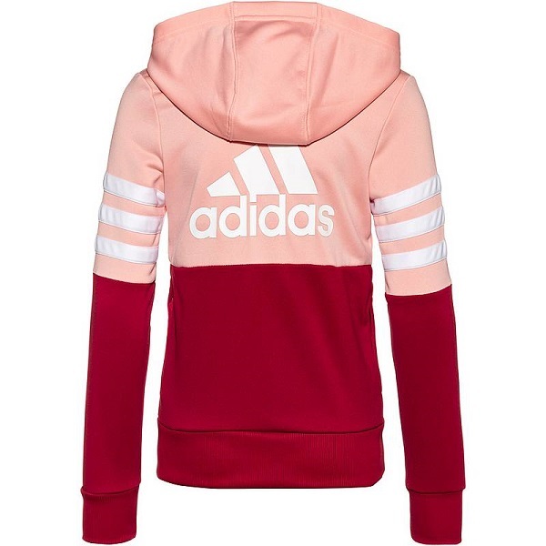  Adidas Junior полный Zip Parker & брюки джерси верх и низ в комплекте 160 розовый / темно-красный ребенок Kids девочка женщина . выставить 