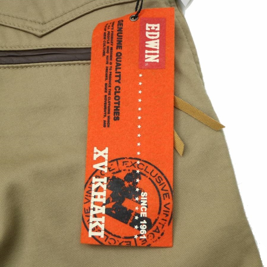 エドウィン XV KHAKI ワイルドファイア ストレッチ シューカット チノパンツ Mサイズ カーキ EDWIN WILD FIRE 保温性 あったかパンツ_画像8