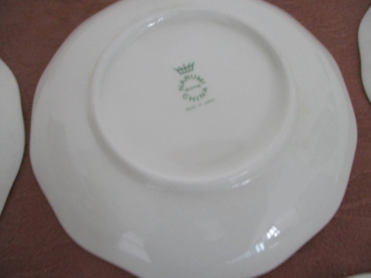 ★NARUMI BONE CHINA MADE IN JAPAN 小皿 5枚 径12.5㎝ 汚れキズあり tm2312-10-2★_画像5
