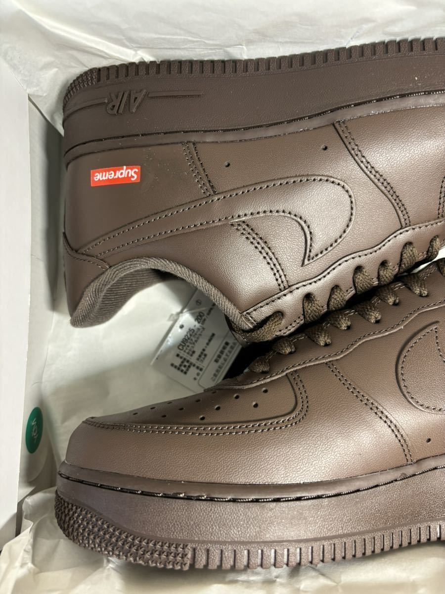 1円 新品 即発送 ステッカー付 Supreme NIKE AIR FORCE 1 LOW Brown US9 27cm シュプリーム ナイキ エア フォース ワン 茶 ボックス ロゴ_画像4