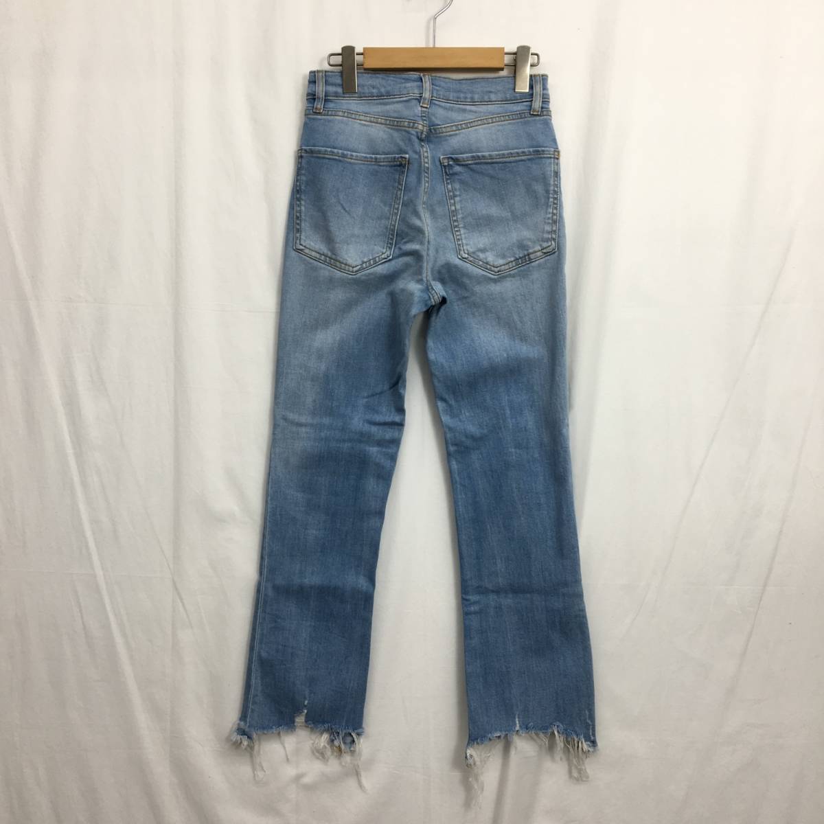 EZ3224●ZARA カットオフ デニム ジーンズ●24●ライトブルー ザラ_画像5