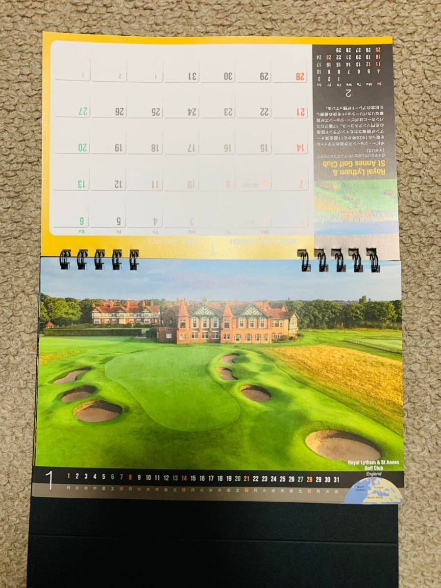 【新品】2024年卓上カレンダー World Golf Course 2024_画像2