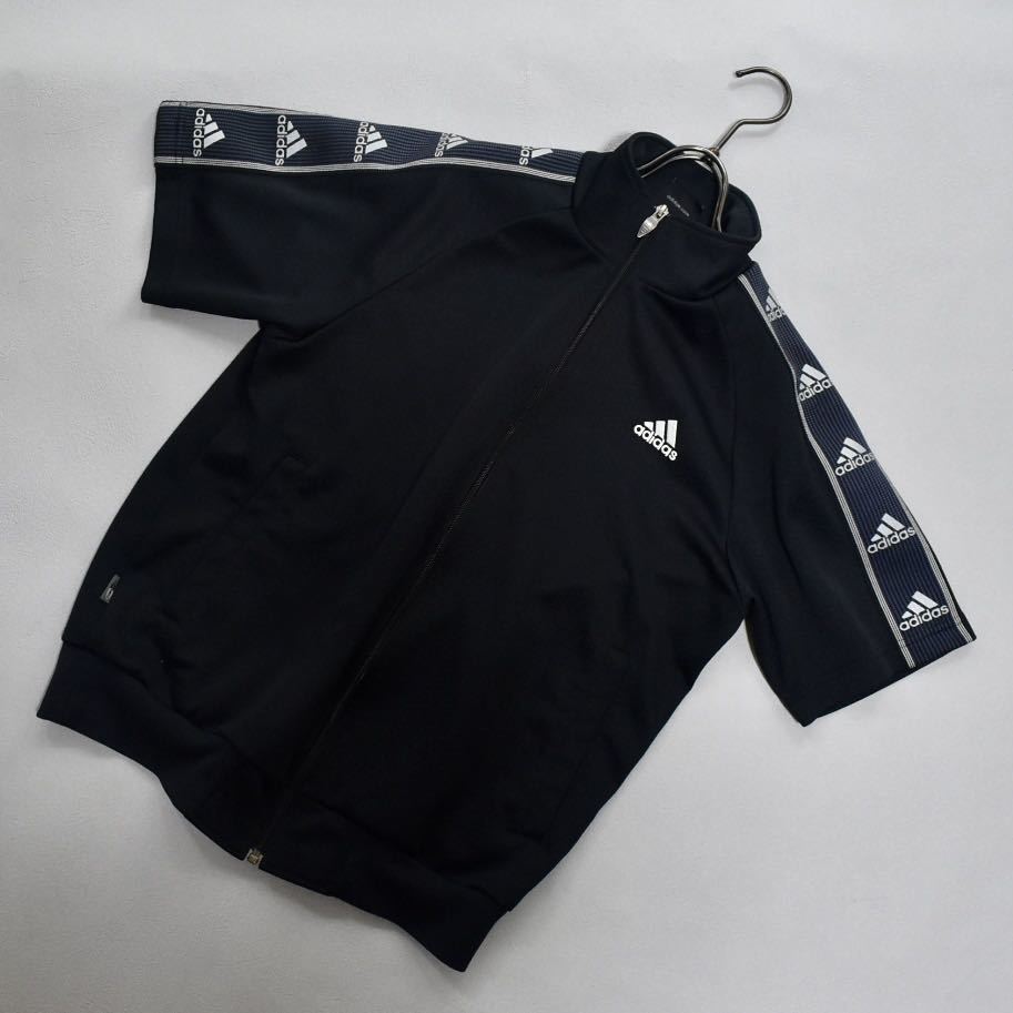 adidas ゲームシャツ 半袖トラックジャケット　ブラック　M size_画像8