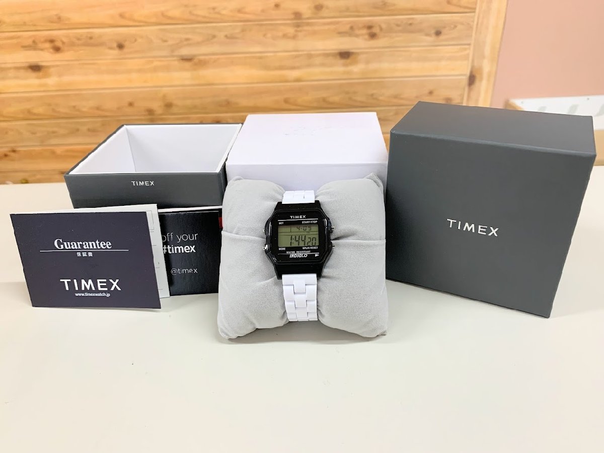 ■稼働品 TIMEX タイメックス TW2V20000 SS クオーツ 30ｍ防水 腕時計 ウォッチ ブラック系×ホワイト系_画像1