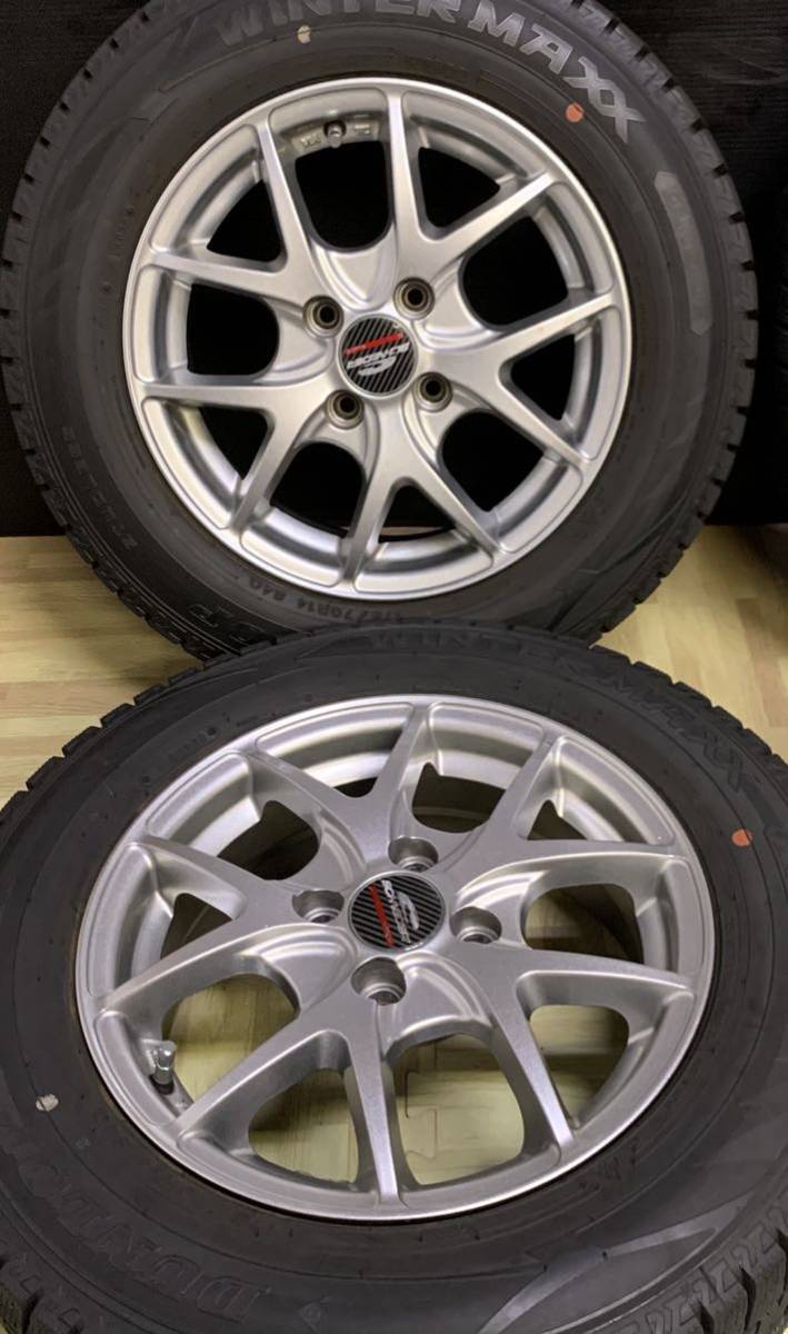 175/70r14 Dunlop ダンロップ Winter maxx スタッドレスタイヤ 2020年　4本　アルミホイールセット　4穴　PCD:100_画像6