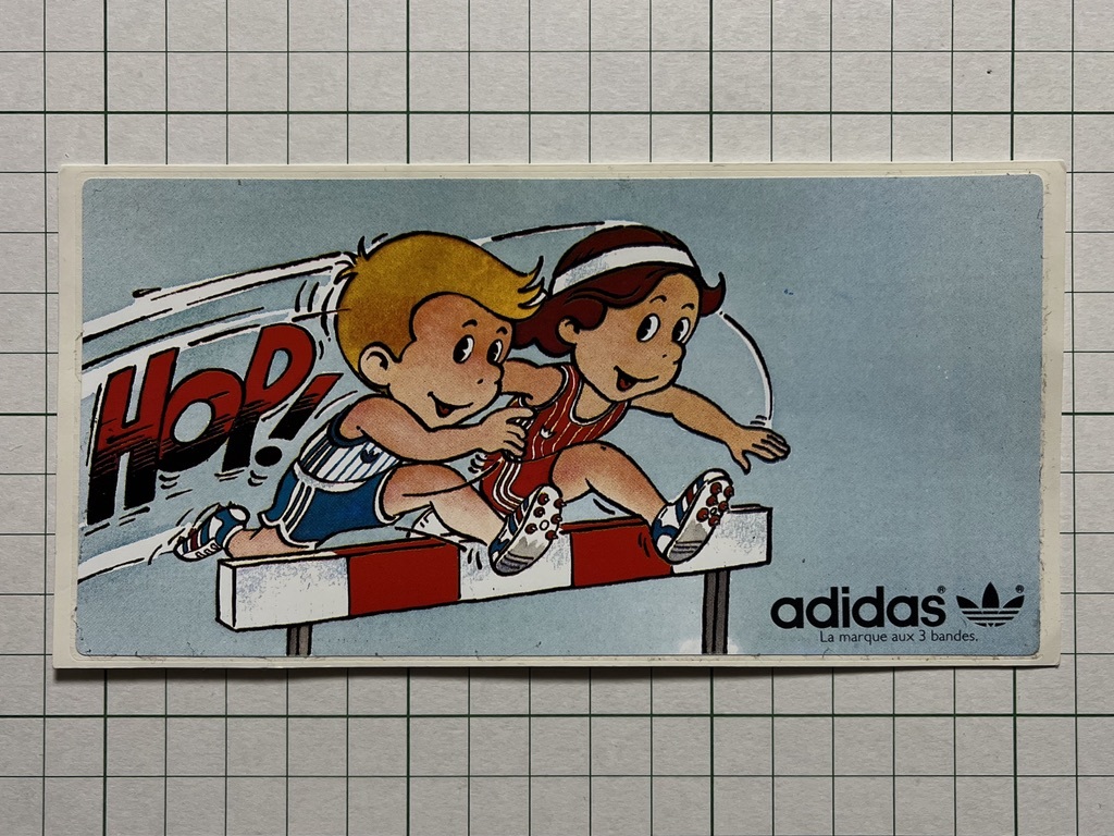 【adidas】古い アディダスのステッカー：1980~1990年代 フランス 陸上 ビンテージ 非売品 デッドストック カスタム +Ad_画像1