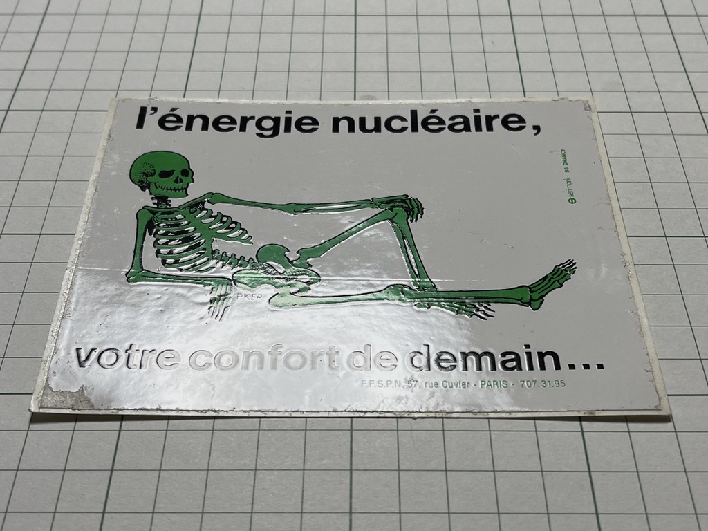 レア 1970年代 核 原発 関連 l'nergie nuclaire, votre confort de demain... ステッカー骸骨 スカル +Adの画像2