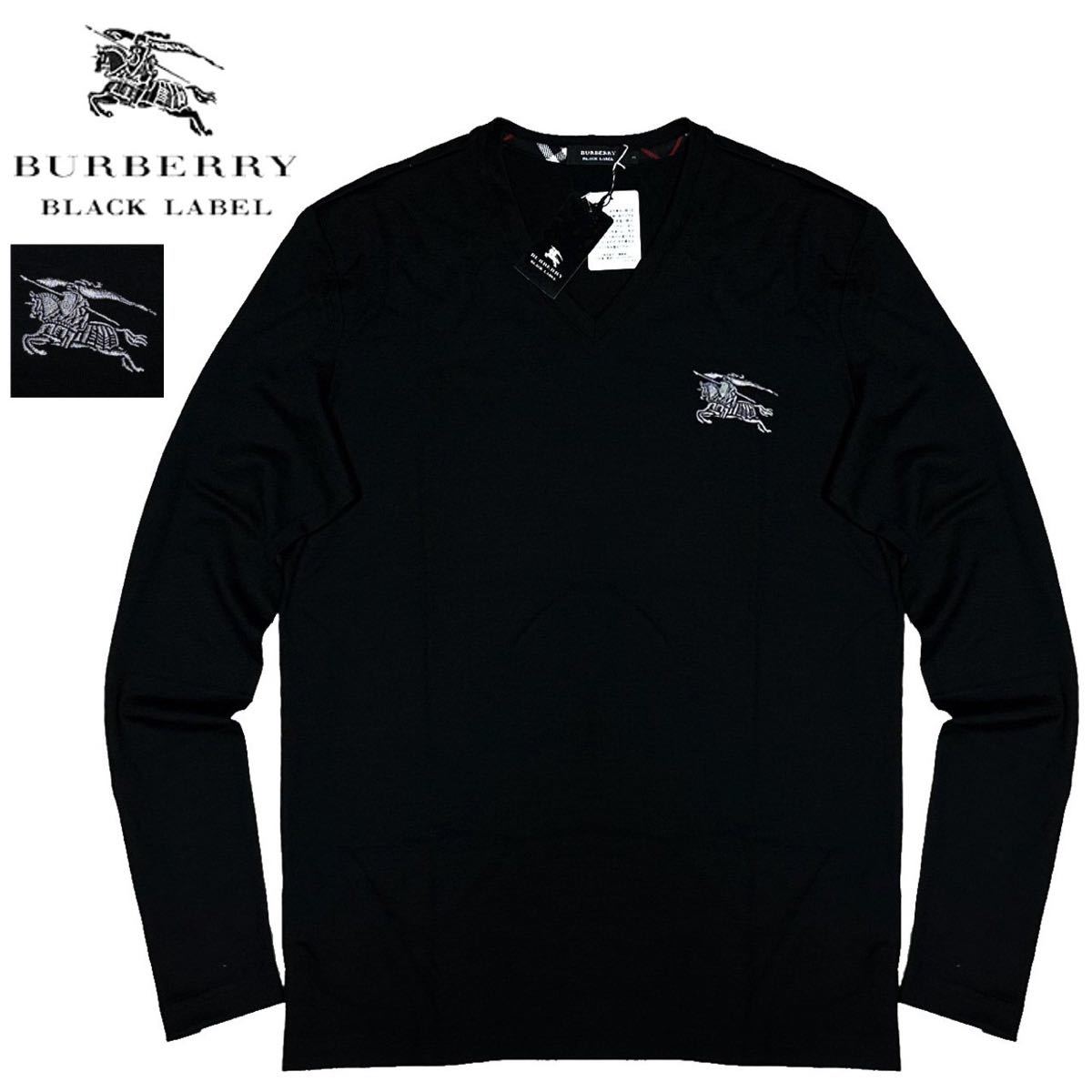 BURBERRY BLACKLABEL セーター ノバチェック ホース刺繍ロゴ-