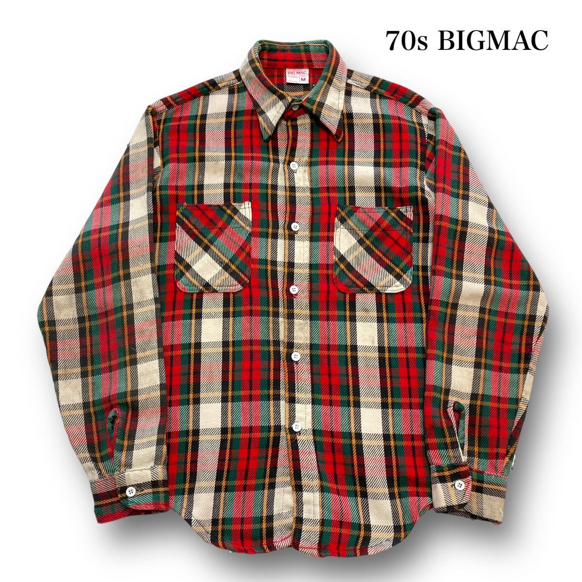 BIGMAC】70s ビッグマック ヴィンテージ フランネルシャツ 古着 BIGMAC】70s ビッグマック ヴィンテージ フランネルシャツ 古着