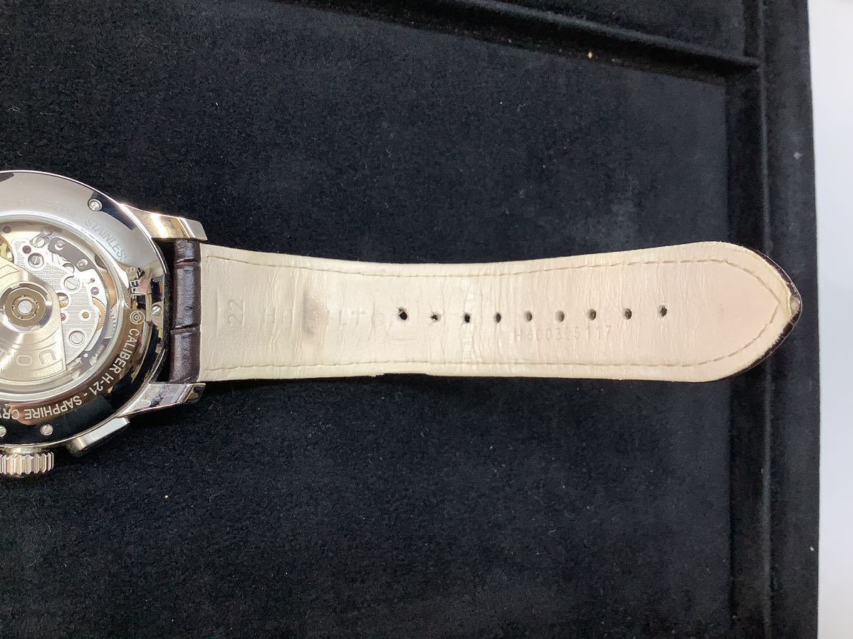 ハミルトン HAMILTON 腕時計 ジャズマスター H325960 メンズ クロノグラフ 自動巻き オートマ 裏スケ 動作品 ケース付 箱付_画像6
