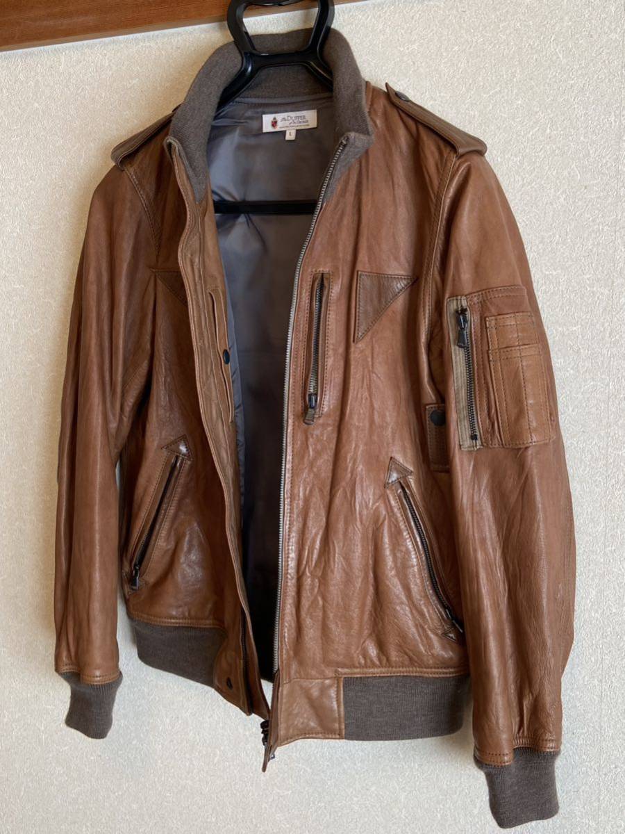 The DUFFER of St.GEORGE ザ ダファー オブ セントジョージ LEATHER JACKET 茶 羊革　送無料レザージャケット フライトジャケット _画像3