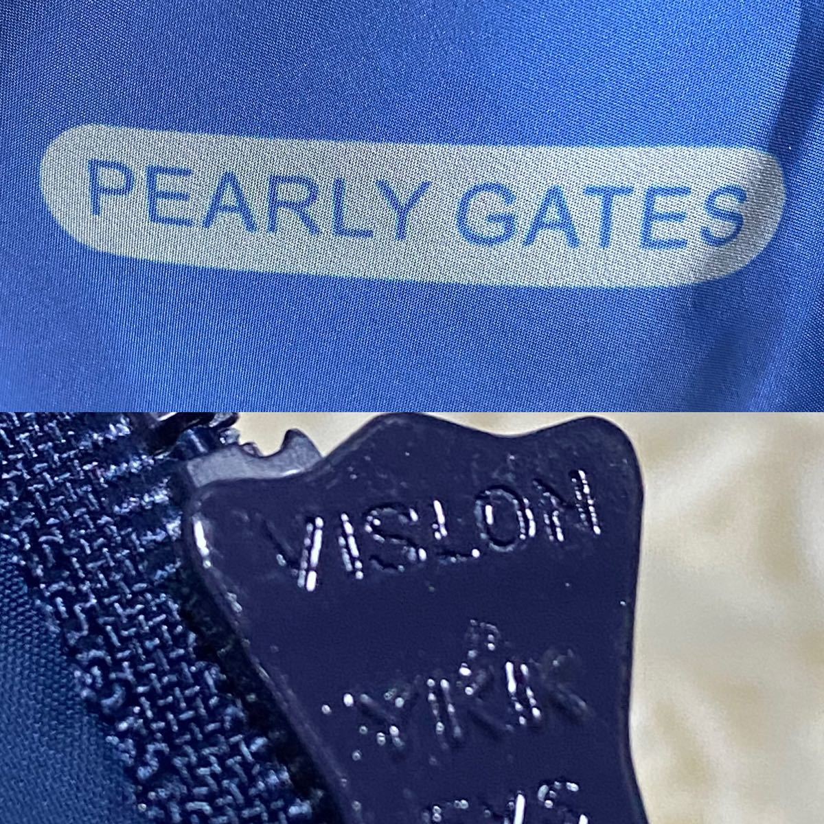 【未使用級・Lサイズ】PEARLY GATES パーリーゲイツダウンベスト フルジップ アウター ゴルフウェア ロゴ 極暖 メンズ ブルー系 ネイビー_画像9