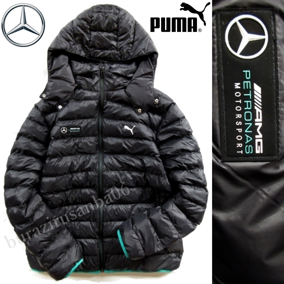 メンズ US/L 日本XL相当◆未使用 定価15,400円 プーマ ベンツ PUMA×Mercedes Benz コラボ 上質高級感 軽量 中綿 ジャケット 黒 ブラック_画像1