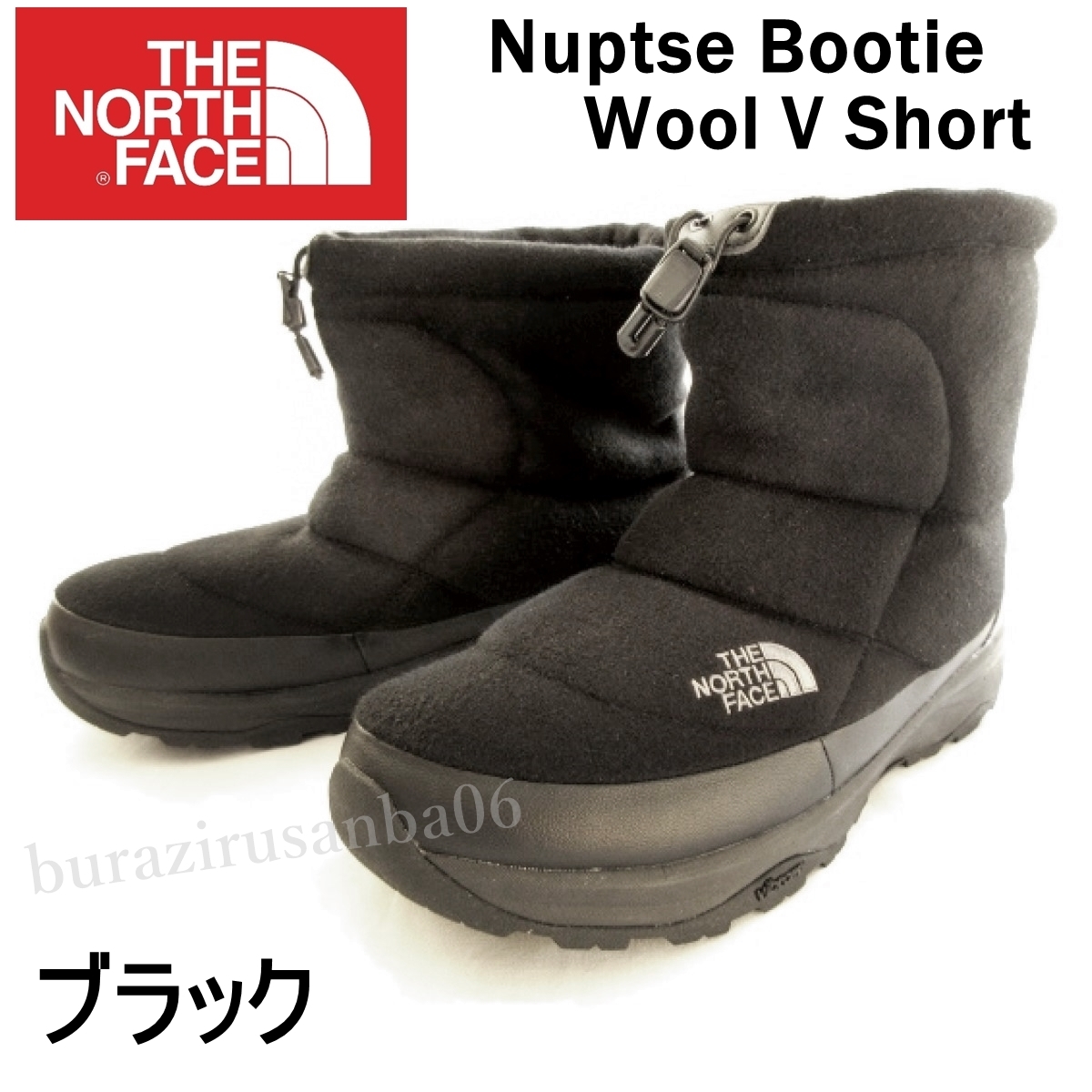 メンズ 28cm◆未使用 定価14,300円 ノースフェイス ヌプシ ブーティー ウール ショート ブーツ 黒 THE NORTH FACE ウィンターブーツ