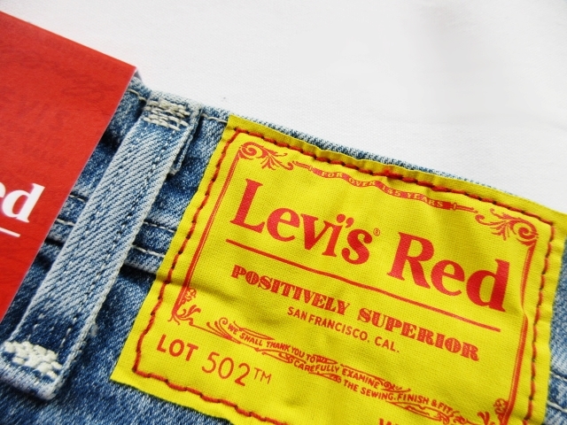 W32 未使用 定価13,200円 リーバイス レッド Levi's Red 502 テーパード デニムパンツ ジーンズ 程よいストレッチ 涼しげライトブルー_画像9