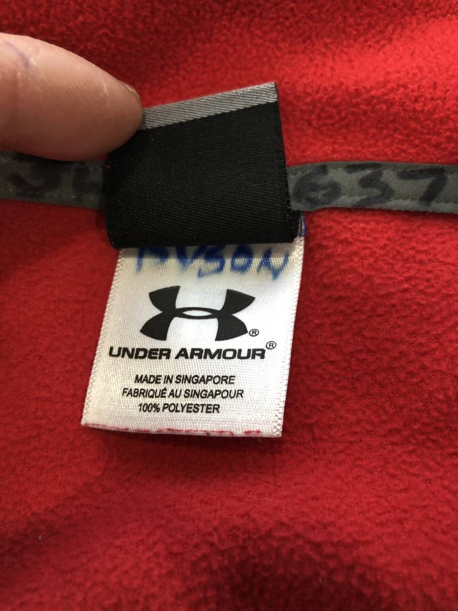 アンダーアーマー フリースインナー 朱色 L レイヤーウェア アメリカ古着 UNDER ARMOUR _画像4