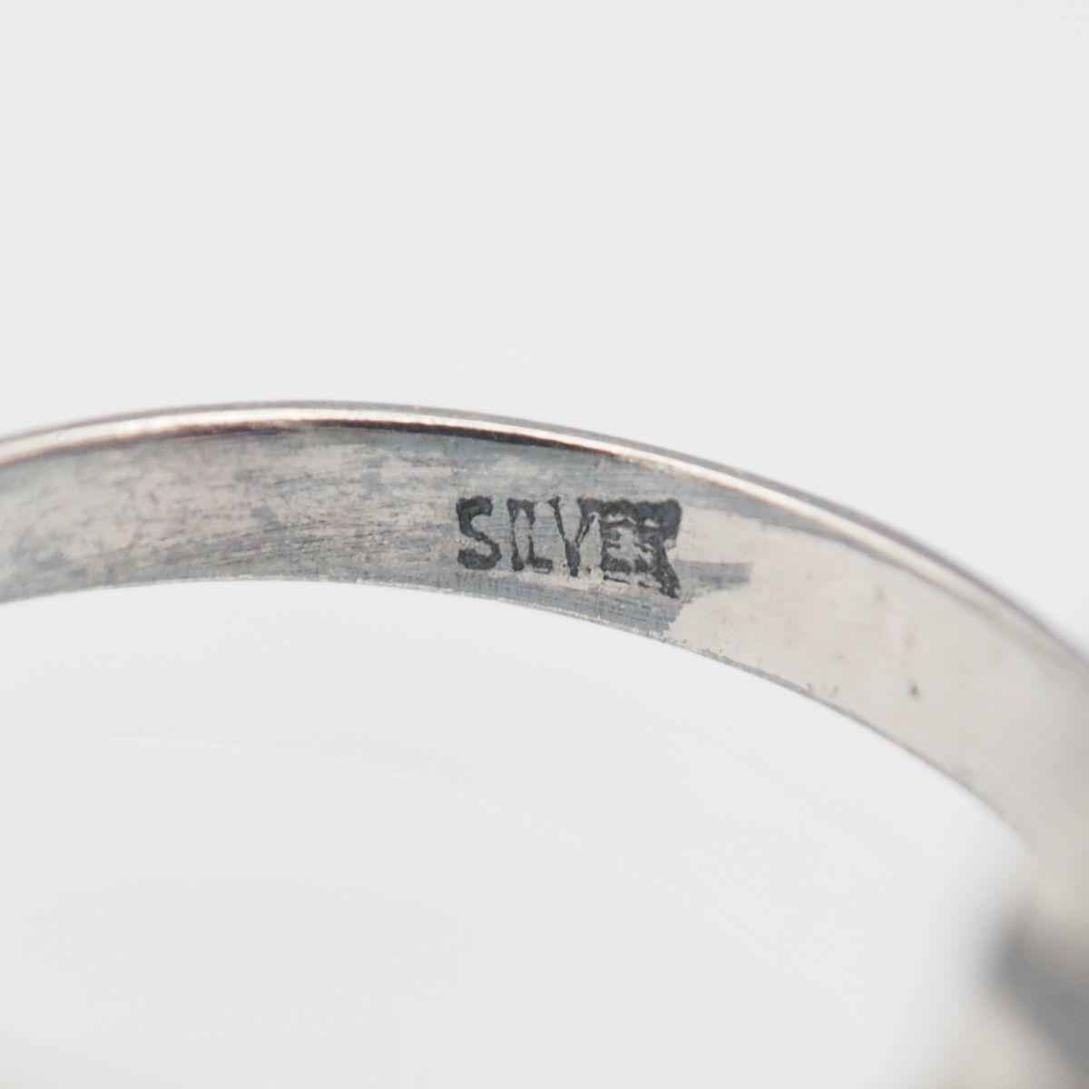 H826 アメジスト風 SILVER刻印 リング パープルガラス デザイン シルバー 指輪 アンティーク 14号_画像6