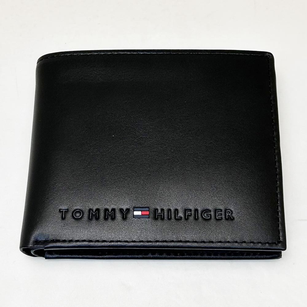 新品 TOMMY HILFIGER トミーヒルフィガー 折財布 25X005 ブラック_画像1