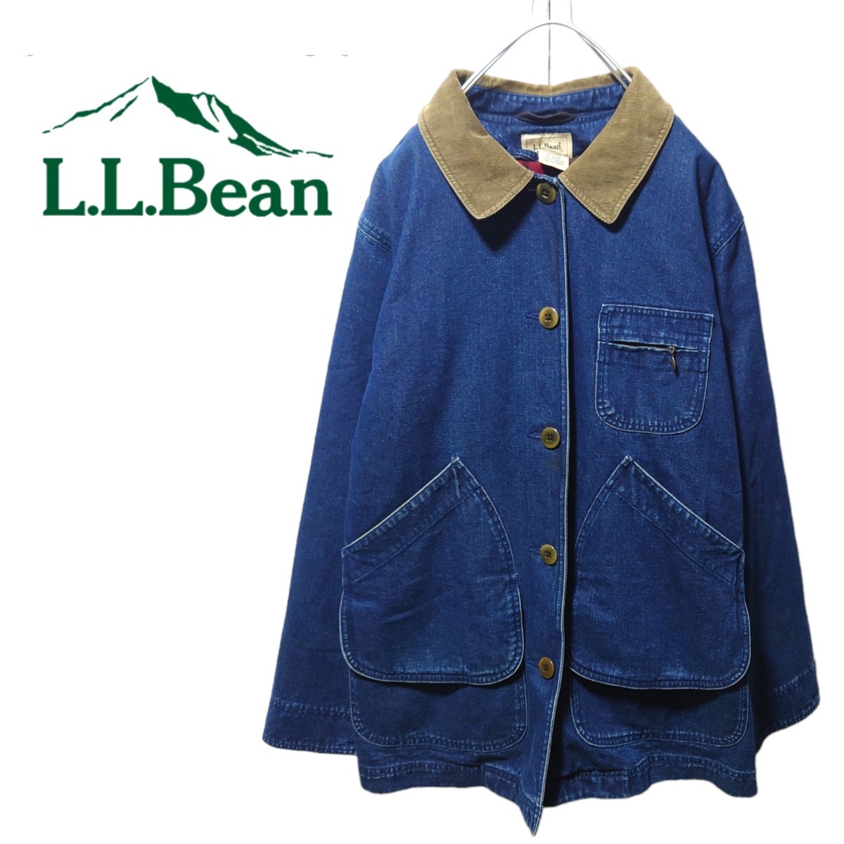 【L.L.Bean】コーデュロイ襟 デニムハンティングジャケット S-224