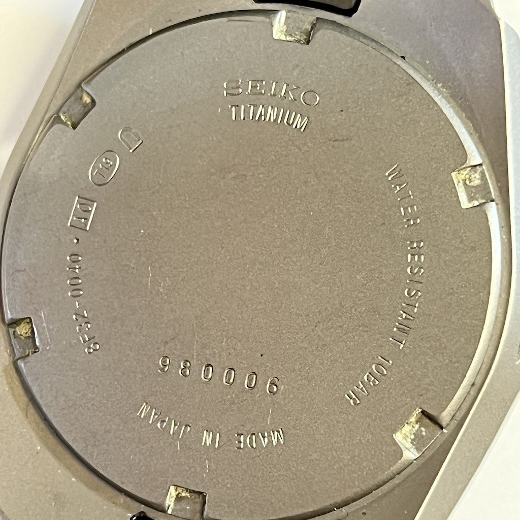 セイコー SEIKO 腕時計 電池交換要 PERPETUAL カレンダー チタニウム 8F-32-0040 櫻D1205-31_画像6