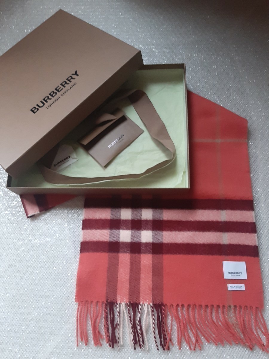 BURBERRY バーバリー マフラー ストール カシミヤ100％ 未使用に近い