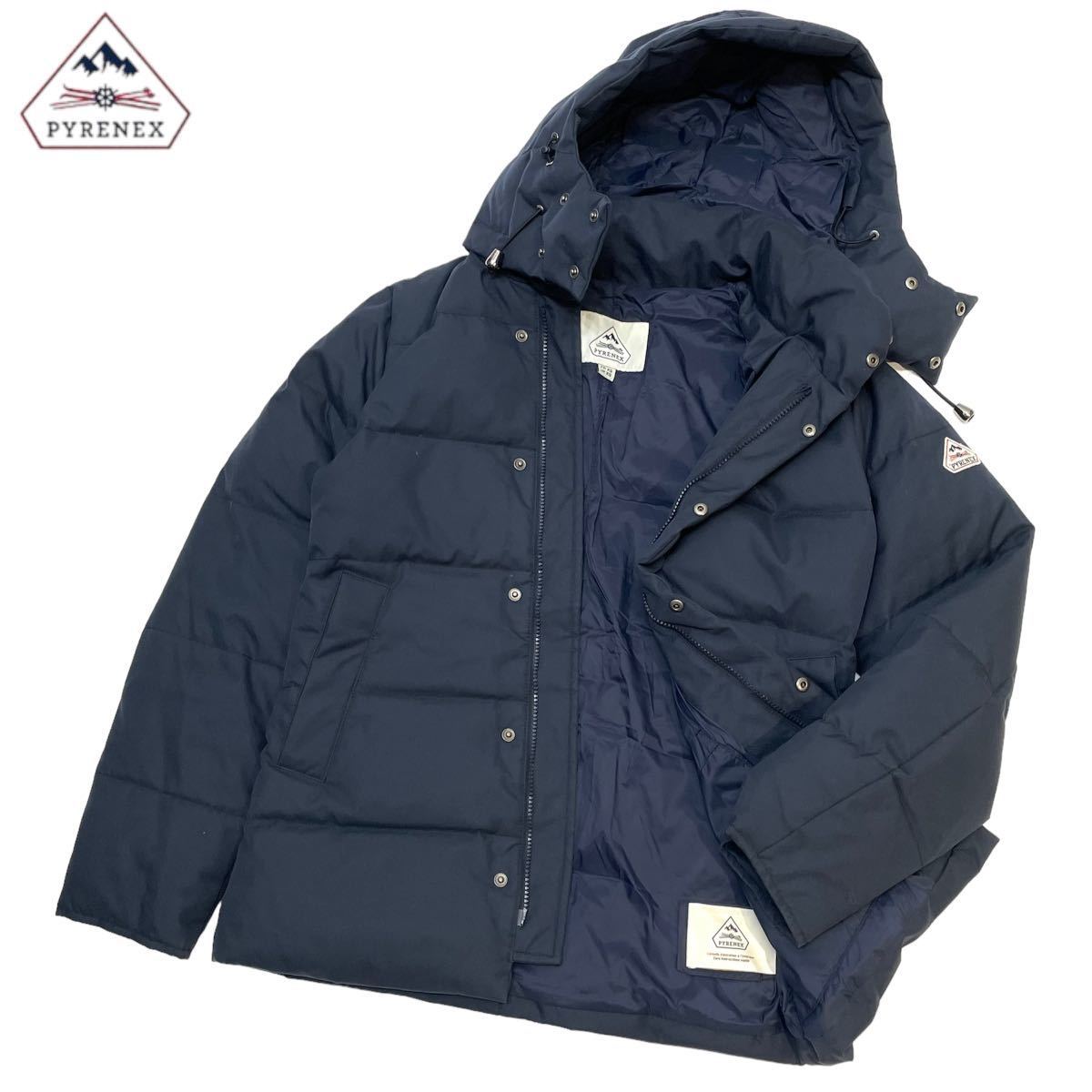 正規品 PYRENEX ピレネックス BELFORT DOWN JACKET HMM018 ベルフォール ダウンジャケット ロゴ ワッペン XS ネイビー メンズ_画像1