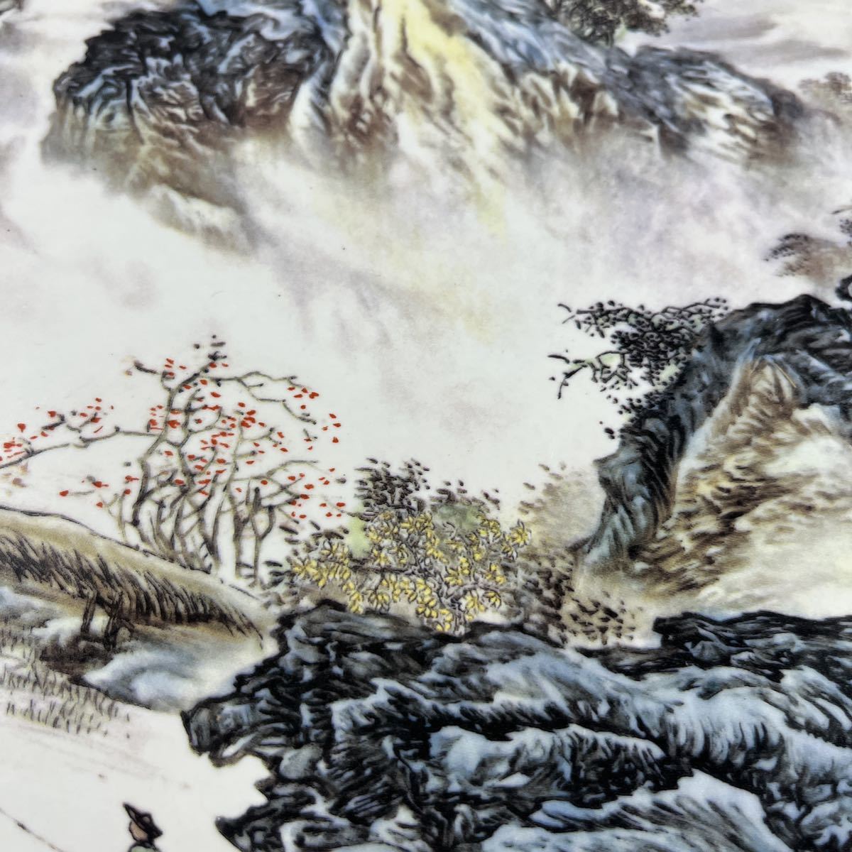 中国 粉彩 陶板 額 中国美術 色絵 陶器 陶板 額 骨董品 美術品 古美術 時代品 古玩_画像7