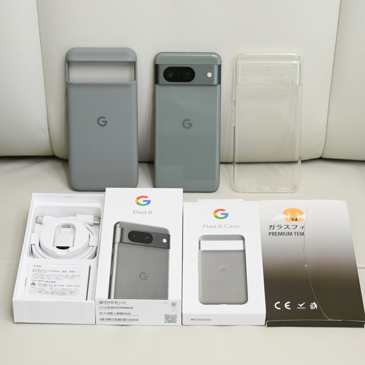 中古極美品】2023年10月モデル Google Pixel 8 128GB Hazel 純正ケース