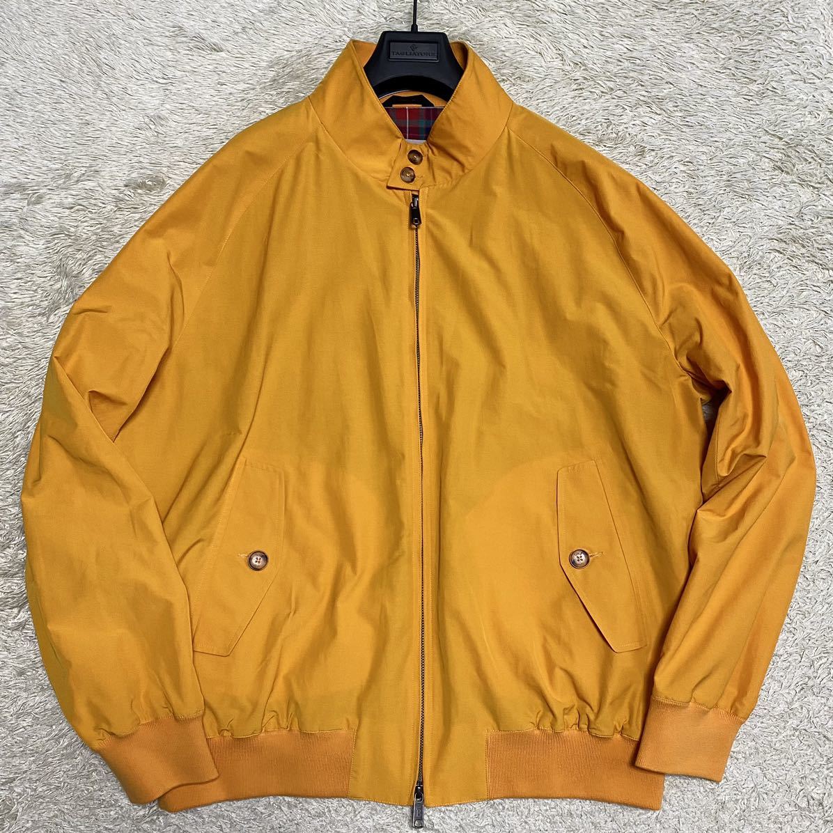 極美品 XL バラクータ BARACUTA G9 スイングトップ ハリントンジャケット ブルゾン ジップ チェック マスタードイエロー メンズ 50サイズ_画像2